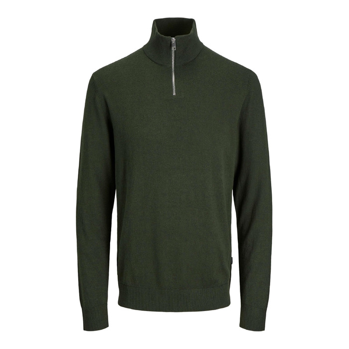 Чоловічий в'язаний кардиган Jack & Jones з чверть-замком, однотонний, розмір XL