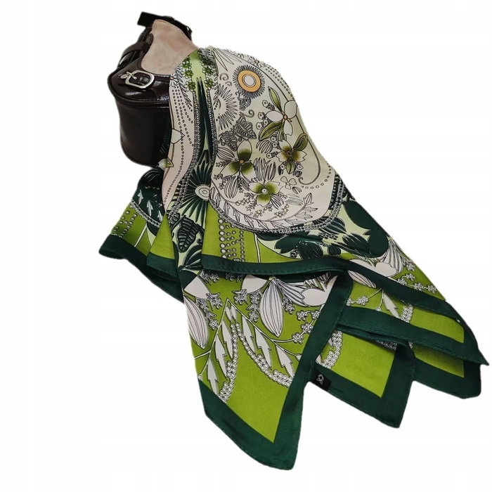 Жіноча шовкова хустка з принтом, квадратний шарф 70x70см
