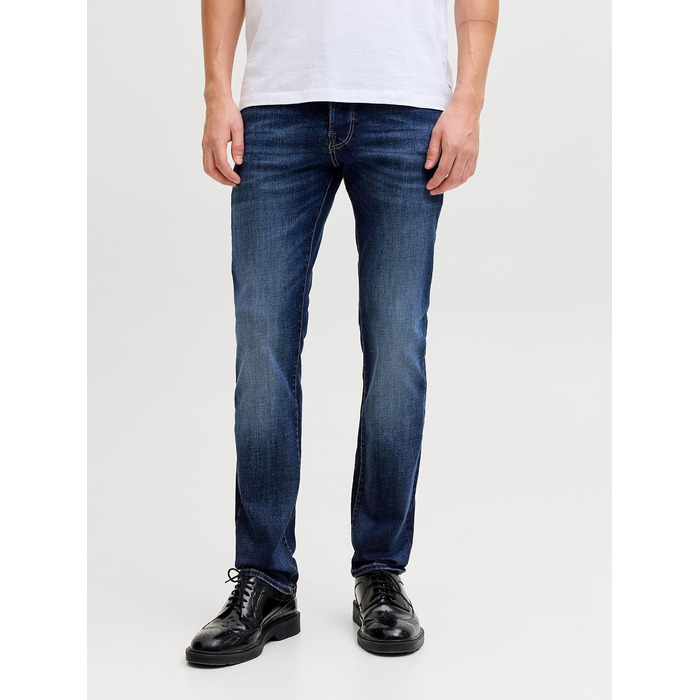 Чоловічі джинси Jack & Jones Slim Fit JJIGLENN синього кольору, денім, 34W/32L
