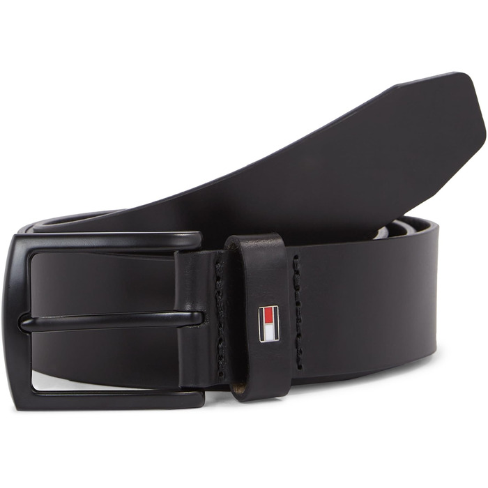 Чоловічий шкіряний ремінь Tommy Hilfiger Denton Matte 3.5, чорний, розмір 95