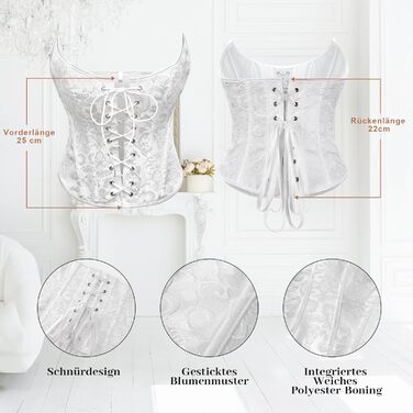 Корсет-топ WHIPPY для повних грудей: вінтажний бюстєль з шнурівкою, готичний овербаст, світло-персиковий, розмір M