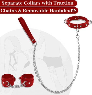 Набір BDSM 6-в-1: наручники, шлея для тіла, чіп, батіг, маска для очей, мотузки для фіксації. Для пар. Червоний колір.