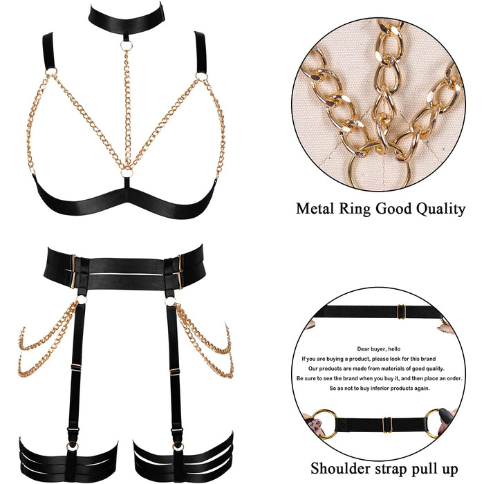 Комплект корсет, бра, стрінги з ремінцями, чорний. Бра-комбінезон, готичний стиль, для танців та Хелловіну