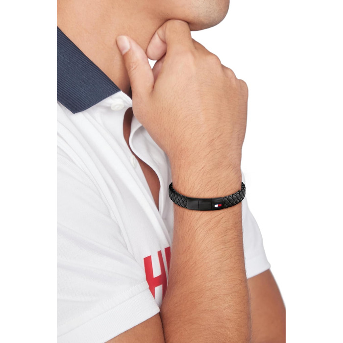 Чоловічий шкіряний браслет Tommy Hilfiger Jewelry Armband (Full Black) — стильний аксесуар з натуральної шкіри