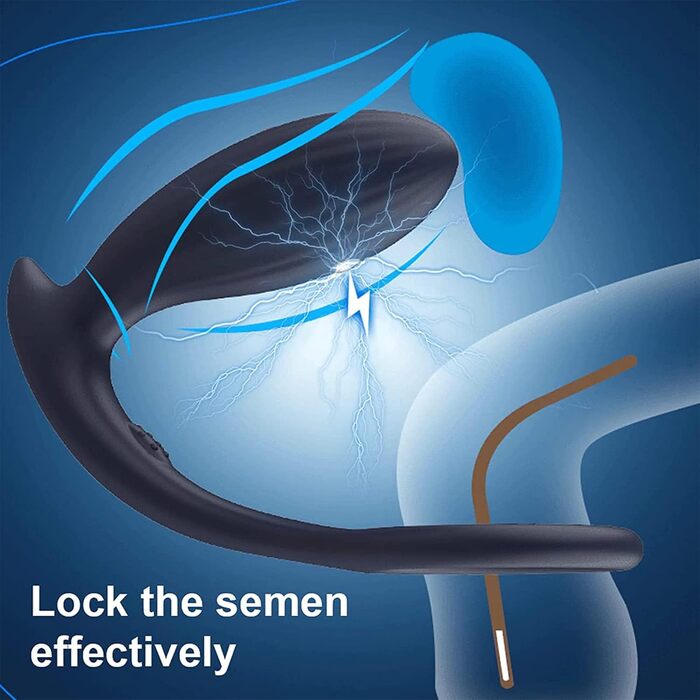 Анальні вібратори PQKuss для пар: стимулятор простати з 3 режимами шоку та 10 вібрацій, електричний анальний плагін та кільце для пеніса, силікон