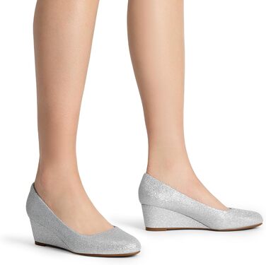 Жіночі туфлі-човники Dream Pairs із закритим носком, сріблясті, розмір 38.5 EU