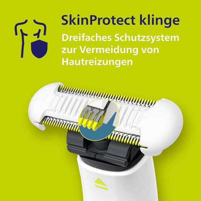 Тример для інтимних зон Philips OneBlade Intimate QP1924/30 для гоління та стрижки з захистом шкіри, 2 змінні леза