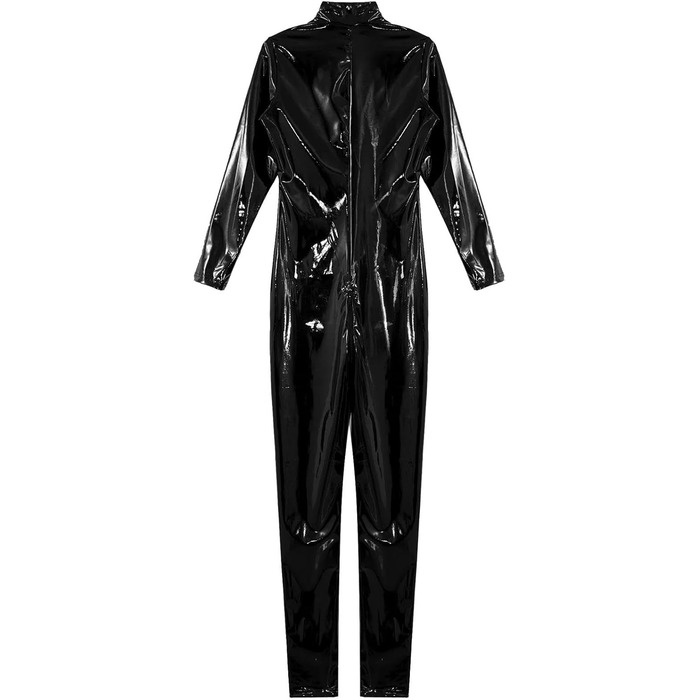 Комбінезон жіночий з довгим рукавом та стійким коміром, чорний, GRRKDFQ