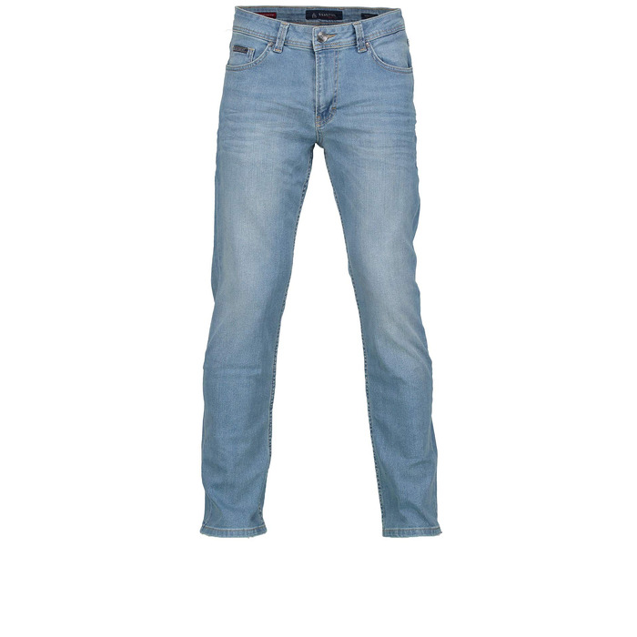 Чоловічі джинси BARBONS Regular-Fit Stretch — класичні прямі штани преміум-якості для бізнесу та дозвілля, світло-блакитні (38W / 30L)