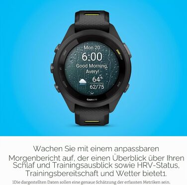 Спортивний смарт-годинник Garmin Forerunner 265S з AMOLED-дисплеєм, функціями тренувань та відновлення, 42 мм (Black/Amp Yellow)