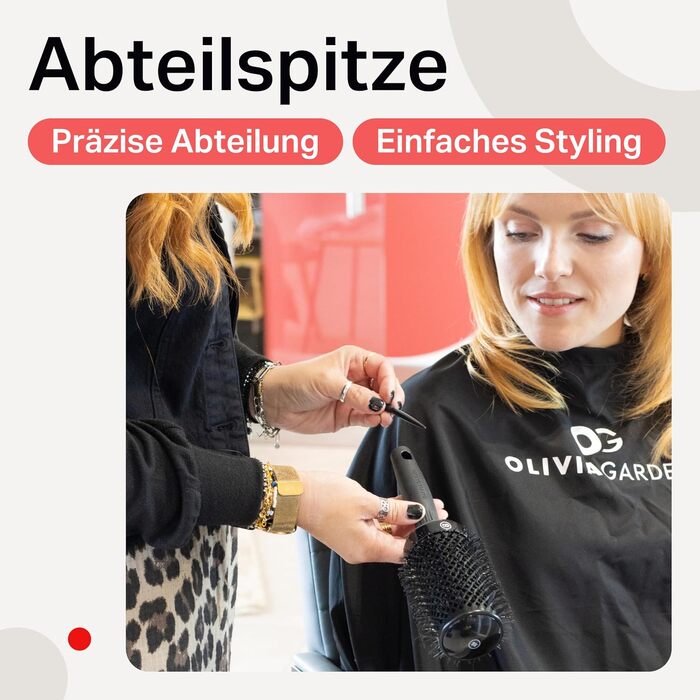 Керамічна кругла щітка для волосся Olivia Garden Expert Blowout Shine 55 мм — антистатична, для блиску та гладкості (чорна, L)