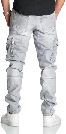 Чоловічі джинси-карго REPUBLIX Regular Slim з ефектом Destroyed, сірі (R7977, 30W/30L)