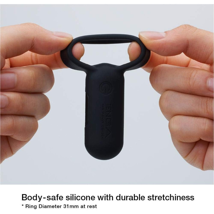 TENGA SVR: Вібруючий кільце для чоловічого статевого члена з підзарядкою, 7 режимів вібрації, чорний колір