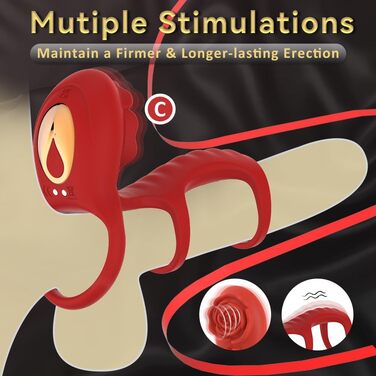 Вібратор для чоловіків, кільце для статевого члена з пультом керування, 9 режимів, силікон