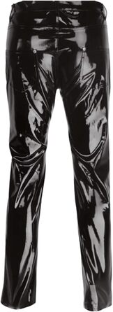 Чоловічі блискучі лакові штани Wetlook, штани з лакованої шкіри, мотоциклетні штани, Slim Fit, для клубу/вечірки, чорні, XL