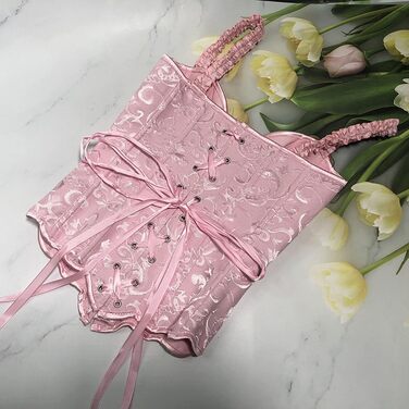 Жіноче корсетне топик з бретелями Overbust, готичний корсет, бюстгальтер, топик, карнавальний костюм, топик для корекції фігури, рожевий, XL