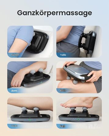 Перкусійний масажер RENPHO Massage Gun для глибокого масажу м'язів, 3200 об/хв, акумулятор 2500mAh, USB-C, 4 змінні насадки, чорний