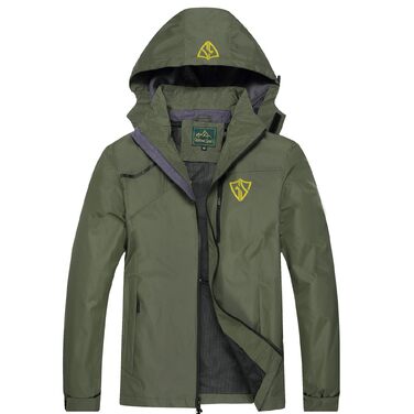 Чоловіча водонепроникна вітрівка Regenjacke — легка outdoor-куртка для походів, їзди на велосипеді та бігу, колір Armygreen (армійський зелений)