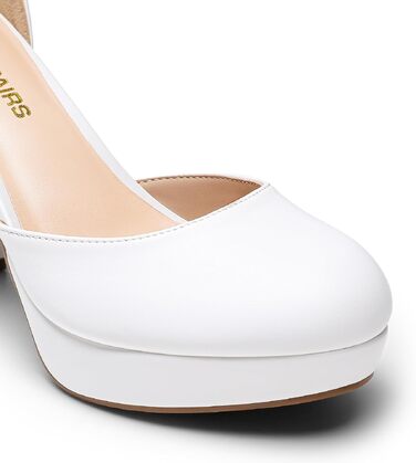 Жіночі туфлі-човники DREAM PAIRS на високих підборах та платформі, білі, розмір 38.5 EU