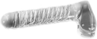 Секс-іграшка дилда скляна, 20x4 см - велика, прозора