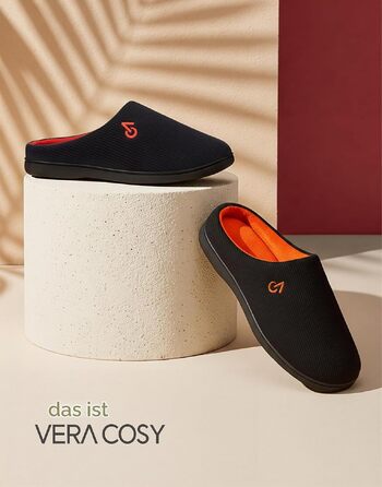 Чоловічі двоколірні капці VeraCosy з ефектом пам'яті (Memory Foam), розмір 42/43 EU, помаранчеві