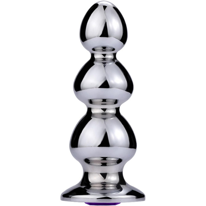 Анальний плагін з нержавіючої сталі з трьома перлами для масажу простати та сексуальних ігор. Підходить для чоловіків, жінок та пар.