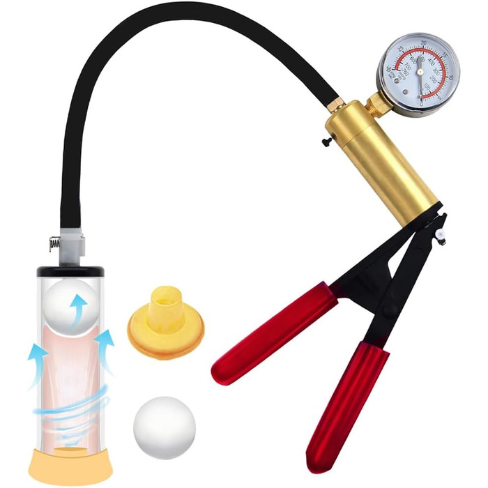 Набір для корекції фалоса: чоловіча помпа з манометром, силіконовий кільце, BDSM іграшка для чоловіків