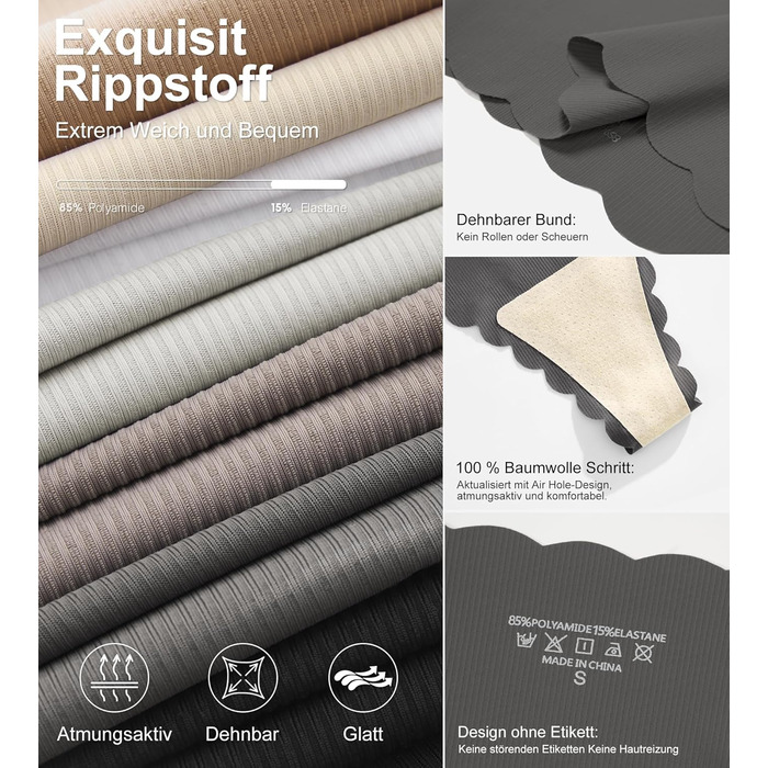 Штани жіночі SHARICCA Nahtose Seamess, Сліпи, Танга, Хіпстер, Сліпи, Сексі, Зручні, XS-3X (Сірий)