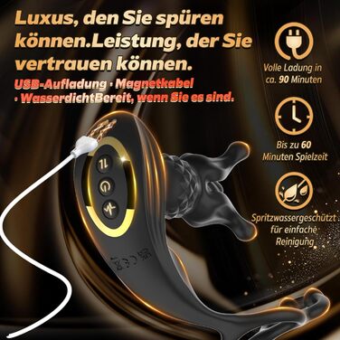 Вібратор для простати, анальний вібратор QRRQ з 9 режимами вібрації, USB зарядка, IPX6 водонепроникний, іграшка для чоловіків