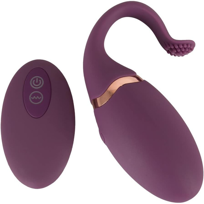 ORION Bullet-Ei - інтимний масажер для жінок та чоловіків, 7 режимів вібрації, з петлею та пультом керування, мідний дизайн, фіолетовий колір