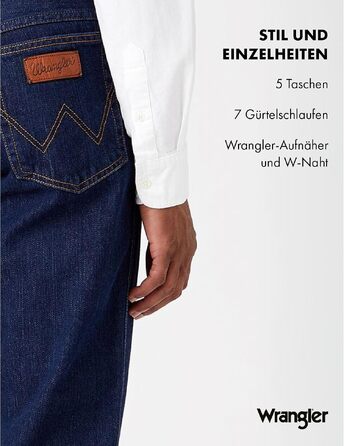 Чоловічі джинси Wrangler Texas Stretch W121XU13M заужені (Tapered), колір Darkstone, розмір 38W/36L
