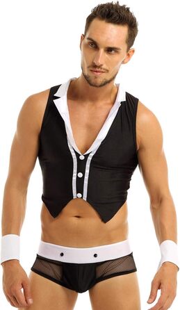 Боксерки чоловічі KHDFYER з принтом служанки, 5 шт. Комплект нижньої білизни з наручниками, чорний, M