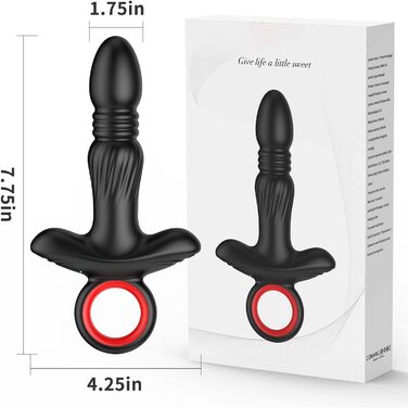 Анальний вібратор для чоловіків та жінок, пульту управління, 9 режимів, чорний