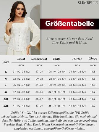 Корсетний топ SLIMBELLE для повних грудей: готичний корсет з мереживом та шнурівкою, бюстгальтер-корсет з сталевими ребрами, топ з фальш-шкіри (L, білий)