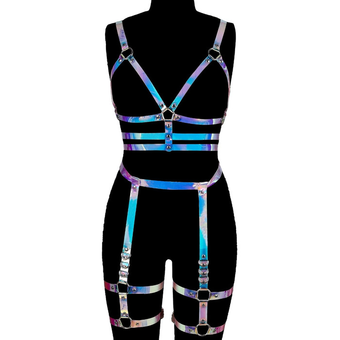 Бандероль з шкіри в готичному стилі BANSSGOTH для жінок. Комплект корсет, стринги, готичний аксесуар. Ідеально для вечірок, Halloween, Rave.