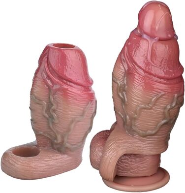 Силіконовий реалістичний презерватив-маска для пеніса, презерватив-маска для збільшення та подовження, секс-іграшки для чоловіків та жінок, шкірного кольору