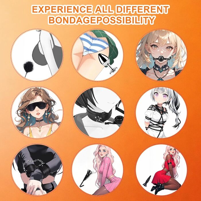 Набір для БДСМ: шкіряне спорядження для фетишу, обмеження, спотикання, з наручниками та маскою для очей (17 предметів, чорний)