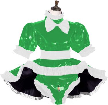 Костюм для рольових ігор Sissy, замкнений, жіночий, труси, костюм служниці, косплей, великі розміри, зелений, XXXL
