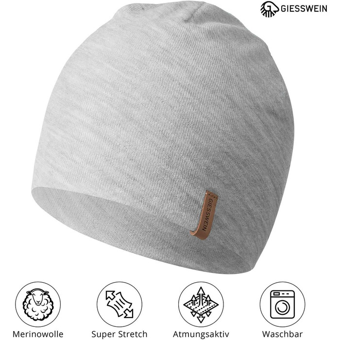 Спортивна шапка Giesswein Merino Cap Gehrenspitze з мериносової вовни, унісекс, легка, колір мармур (один розмір)
