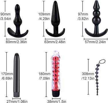 Набір для БДСМ з 26 елементів Qoosea: наручники, феттери, анальні пробки, іграшки для пар. Чорний колір.