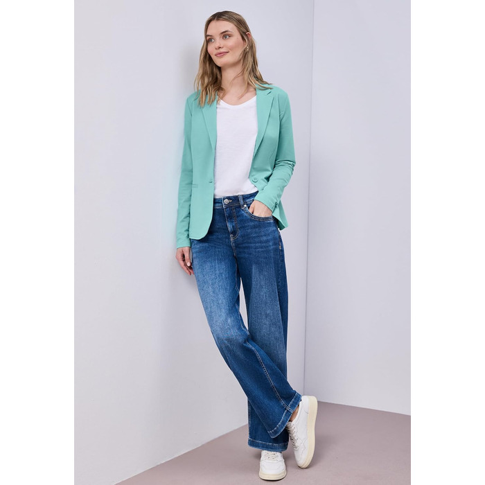 Жіночий базовий блейзер Street One з джерсі, колір Misty Mint, розмір 40