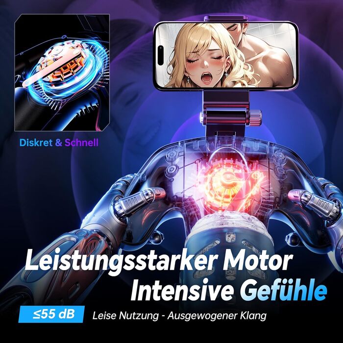 Електричний мастурбатор для чоловіків з тримачем для телефону та двосторонніми кнопками, 5 режимів, 1-10 см хід, мастурбатор для чоловіків