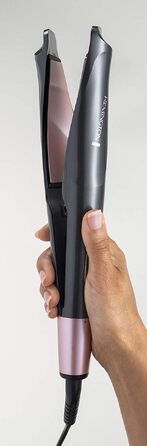 Іонійний фен-стайлер Remington Curl-Straight D5707 2в1 для завивки та випрямлення волосся (2200W, з дифузором, конічною насадкою та круглою щіткою 45мм)