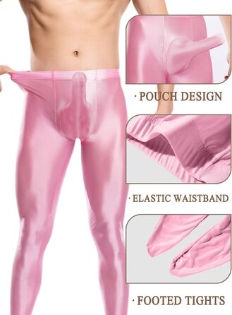 Легінси чоловічі сексуальні, мереживні, з підтяжками, з вирізом, штанні, прозорі колготки (Рожевий, L)