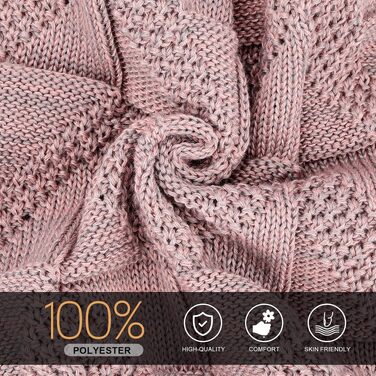 В'язана шапка-біні HAMUNI унісекс, дихаюча шапка Slouch Beanie для жінок та чоловіків (Чорний + Рожевий)