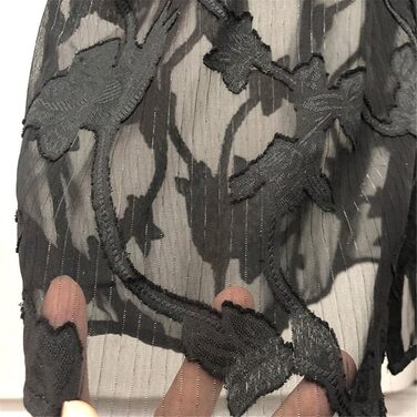 Прозора сорочка з короткими рукавами для чоловіків, чорна, квітковий принт, розмір EU L (Tag 2XL), 85 кг