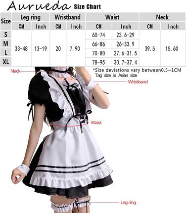 Костюм горничної в стилі аніме, чорний, XL. Комплект для косплею та Хелловін