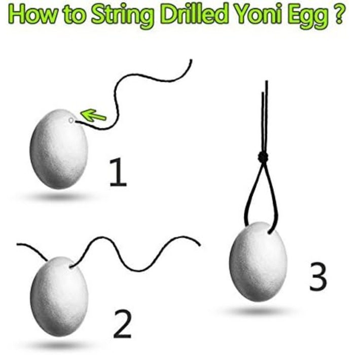 Кристальні Яйця з Рожевого Кварцу для Масажу та Вправ: 3 Розміри, Кристал, Шовкова Шнур