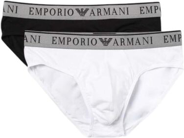 Слип Emporio Armani (2 шт.) (L, Чорний/Білий)
