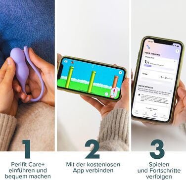 Perifit Care+ - тренажер Кегеля з додатком | Тренажер для м'язів тазу | Зміцнює м'язи тазу, покращує контроль сечовипускання та прискорює відновлення після пологів